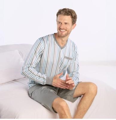 Pyjama lang/kurz striped